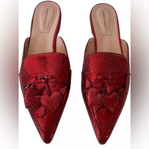 Alberta Ferretti Red Mia Mules Women's Shoes Sz 36 Italy US 6 Valentines Day